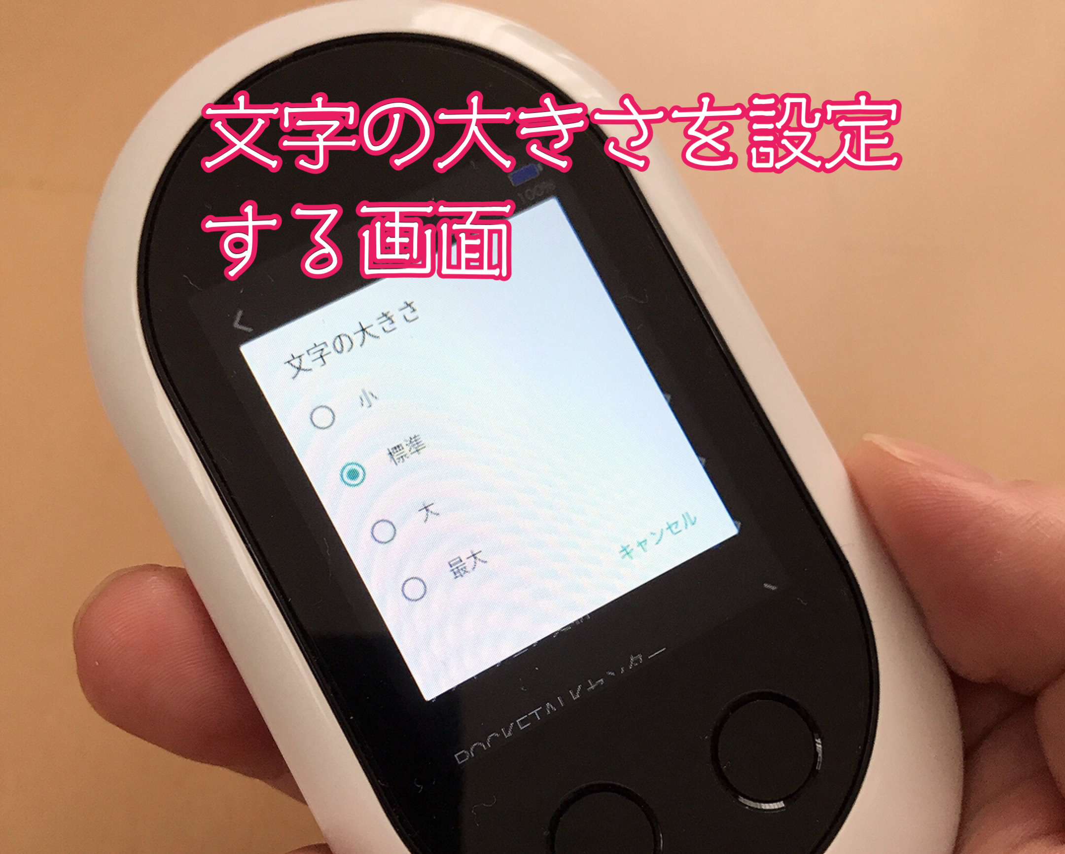 ポケトークW文字サイズの設定